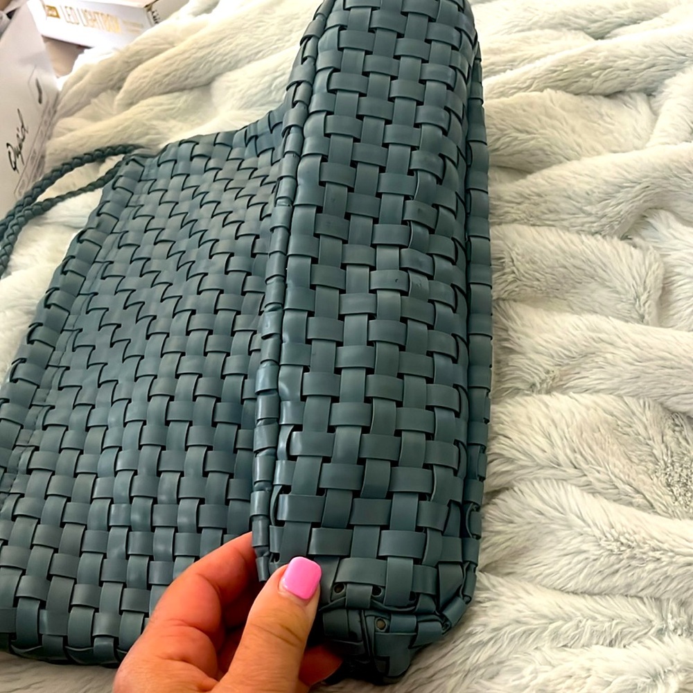 Nine West Teal Woven Shoulder Bag - Picture 6 of 6